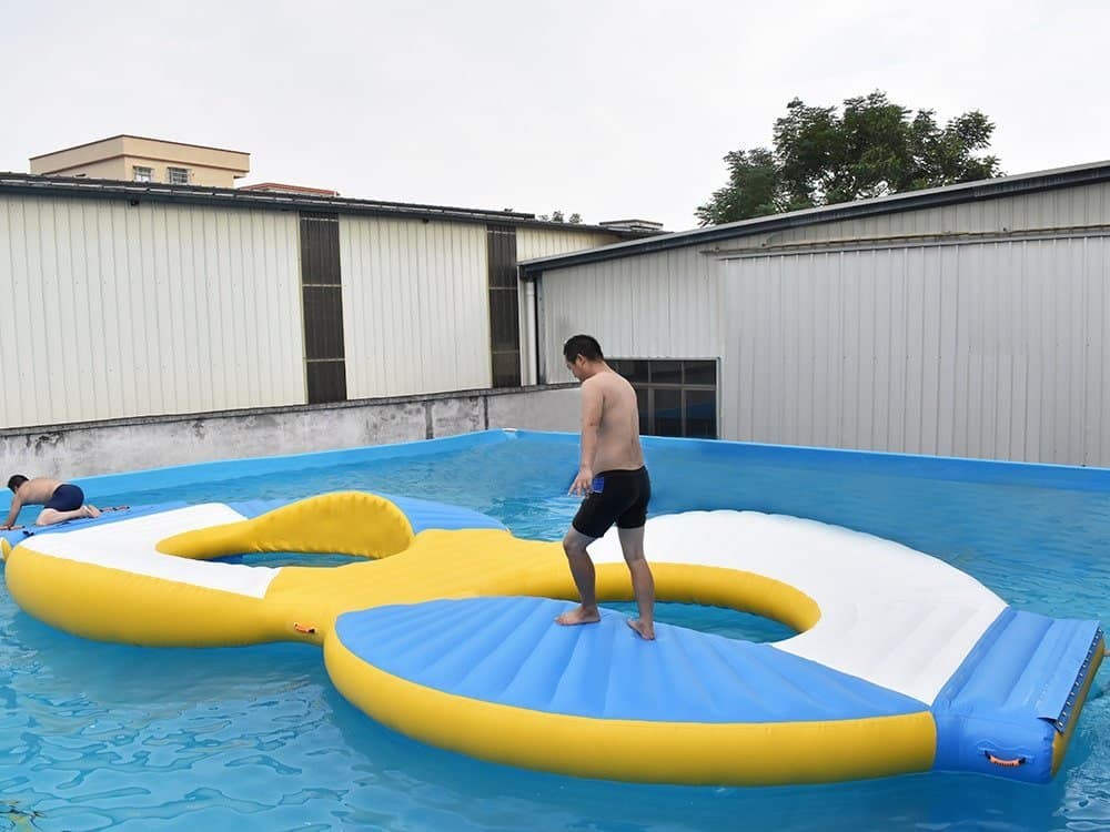 Attraction de parc aquatique à parcours d'obstacles populaire pour lac ou mer – 8 Slope 01