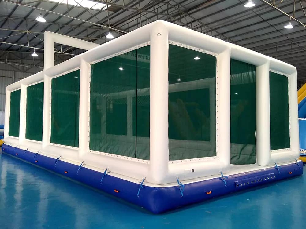 Terrain de volley-ball aquatique flottant gonflable à base à poutres en I - VC01