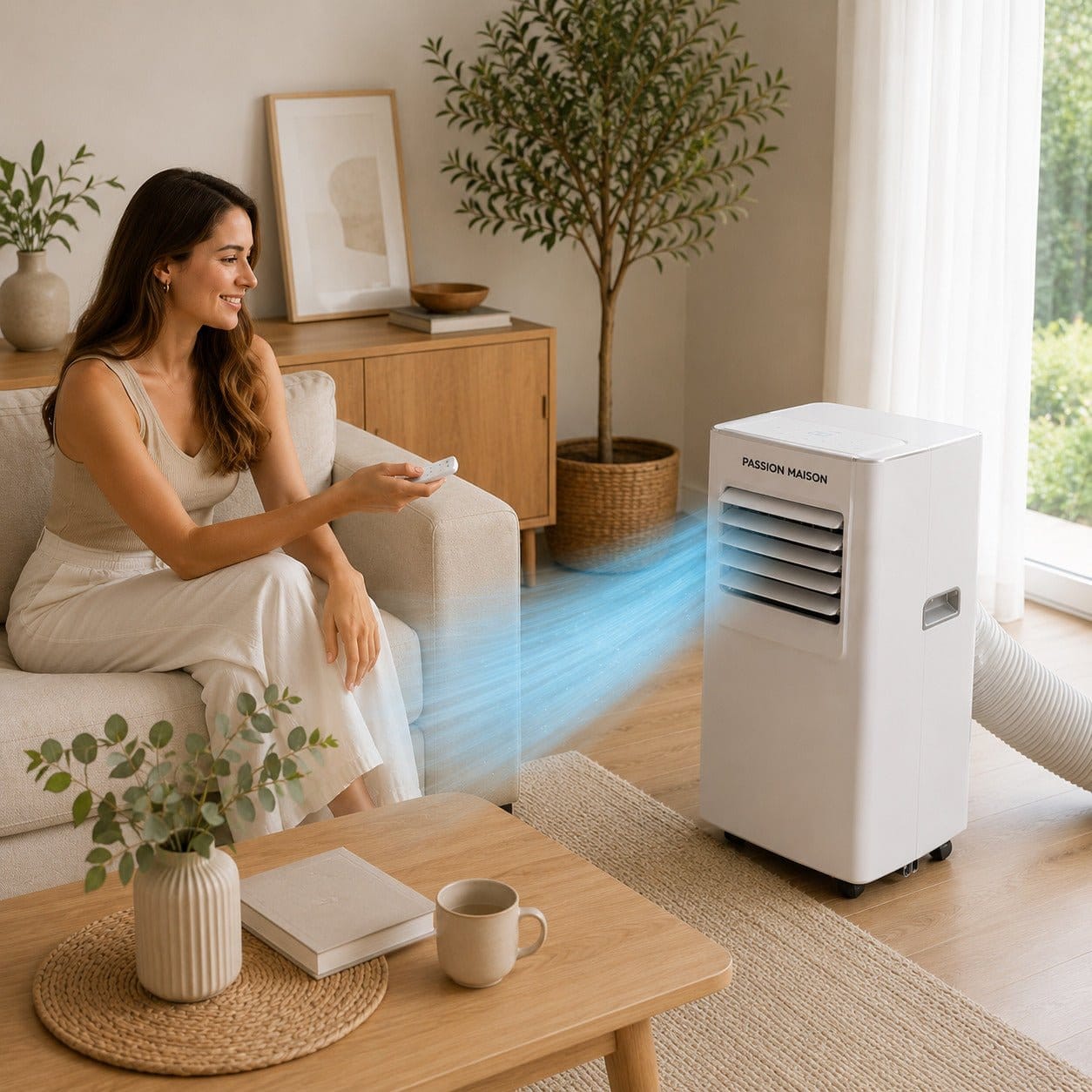 Climatiseur Mobile Passion Maison Breeze 7 – 7000 BTU, 4-en-1 avec Déshumidificateur, Télécommande & Kit Fenêtre – Image 2