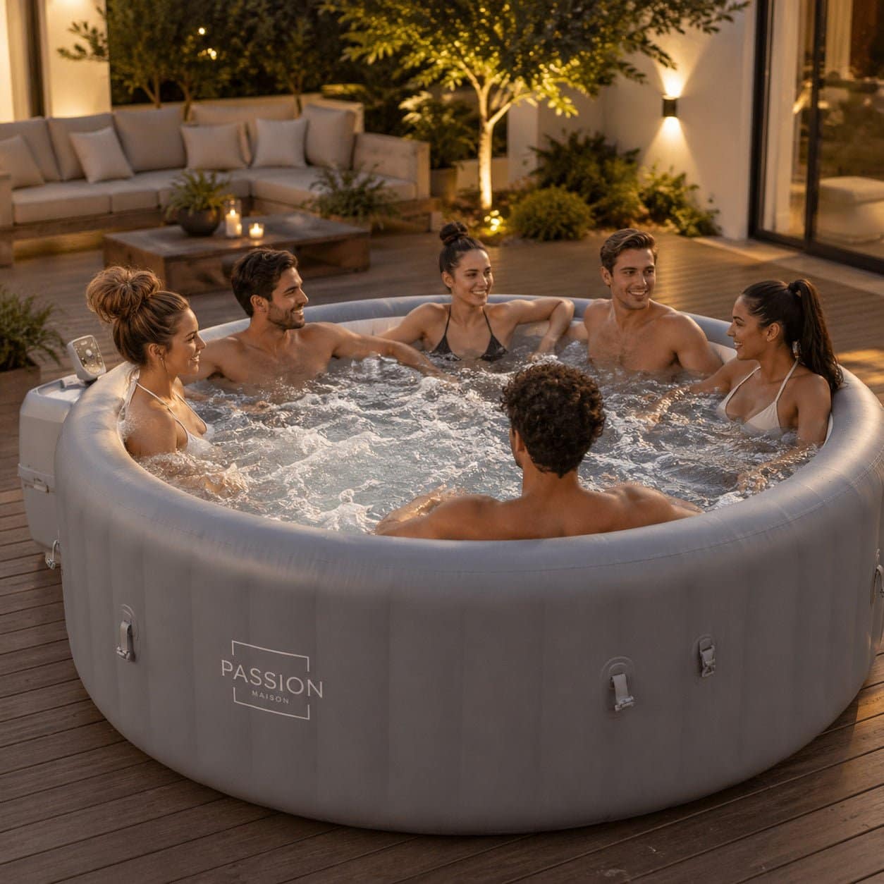Spa Gonflable 8 Places Passion Maison Ibiza – 190 Buses de Massage, Chauffage 40°C & Panneau Tactile – Image 2