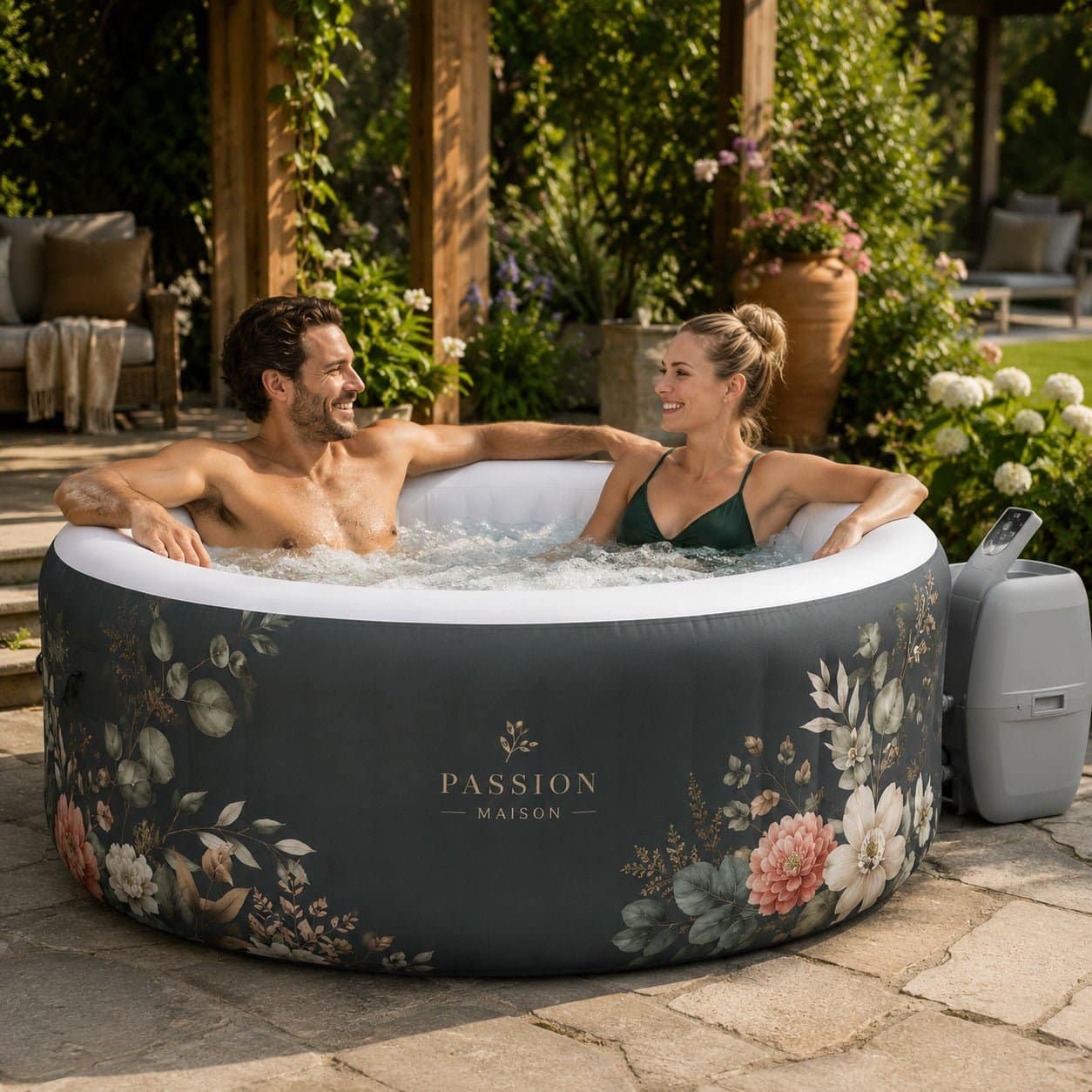 Spa Gonflable 4 Places Passion Maison Eden – 110 Buses de Massage, Chauffage 40°C & Panneau Tactile – Image 2