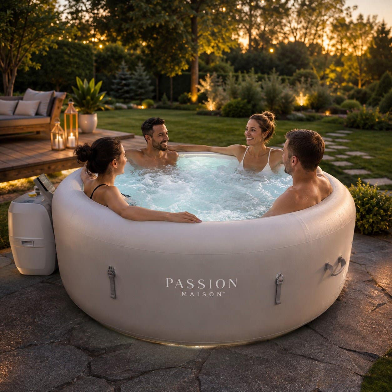 Spa Gonflable 6 Places Passion Maison Monaco – 87 Buses de Massage, Chauffage 40°C & Panneau Tactile – Image 2