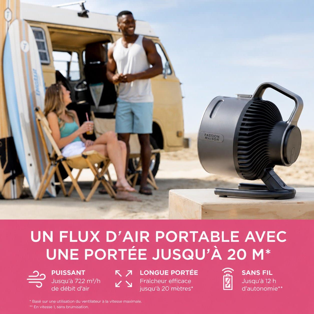 Ventilateur Brumisateur Sans Fil Passion Maison Oasis – Portable, Rechargeable & Jusqu'à 12 h d'autonomie – Image 3