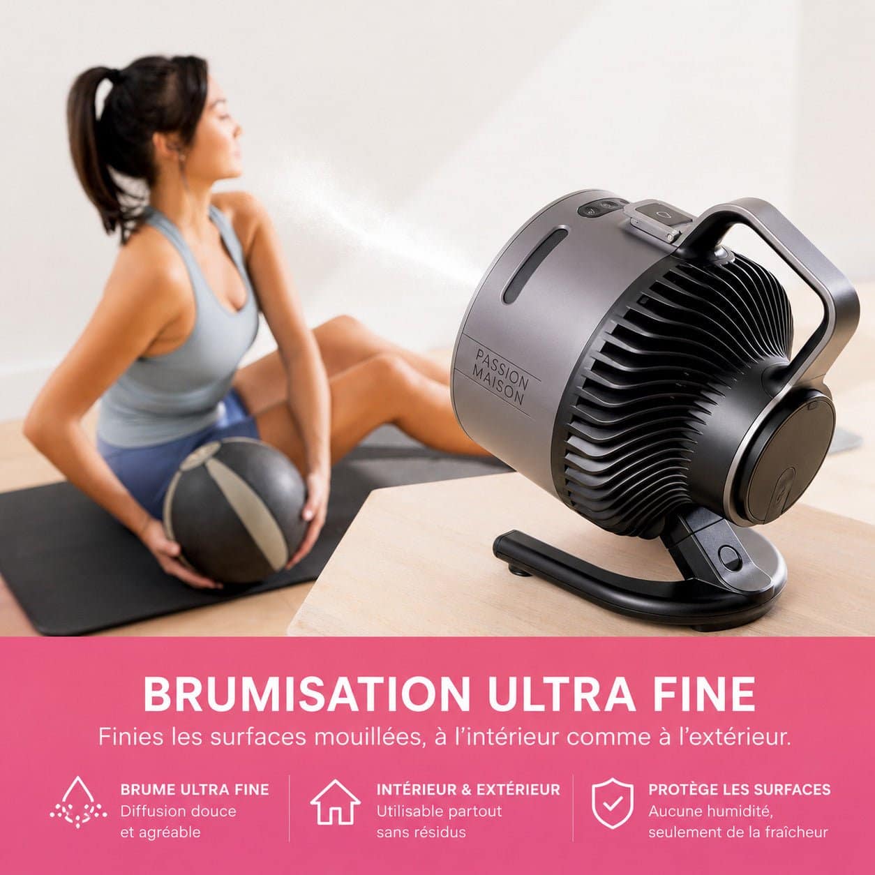 Ventilateur Brumisateur Sans Fil Passion Maison Oasis – Portable, Rechargeable & Jusqu'à 12 h d'autonomie – Image 7