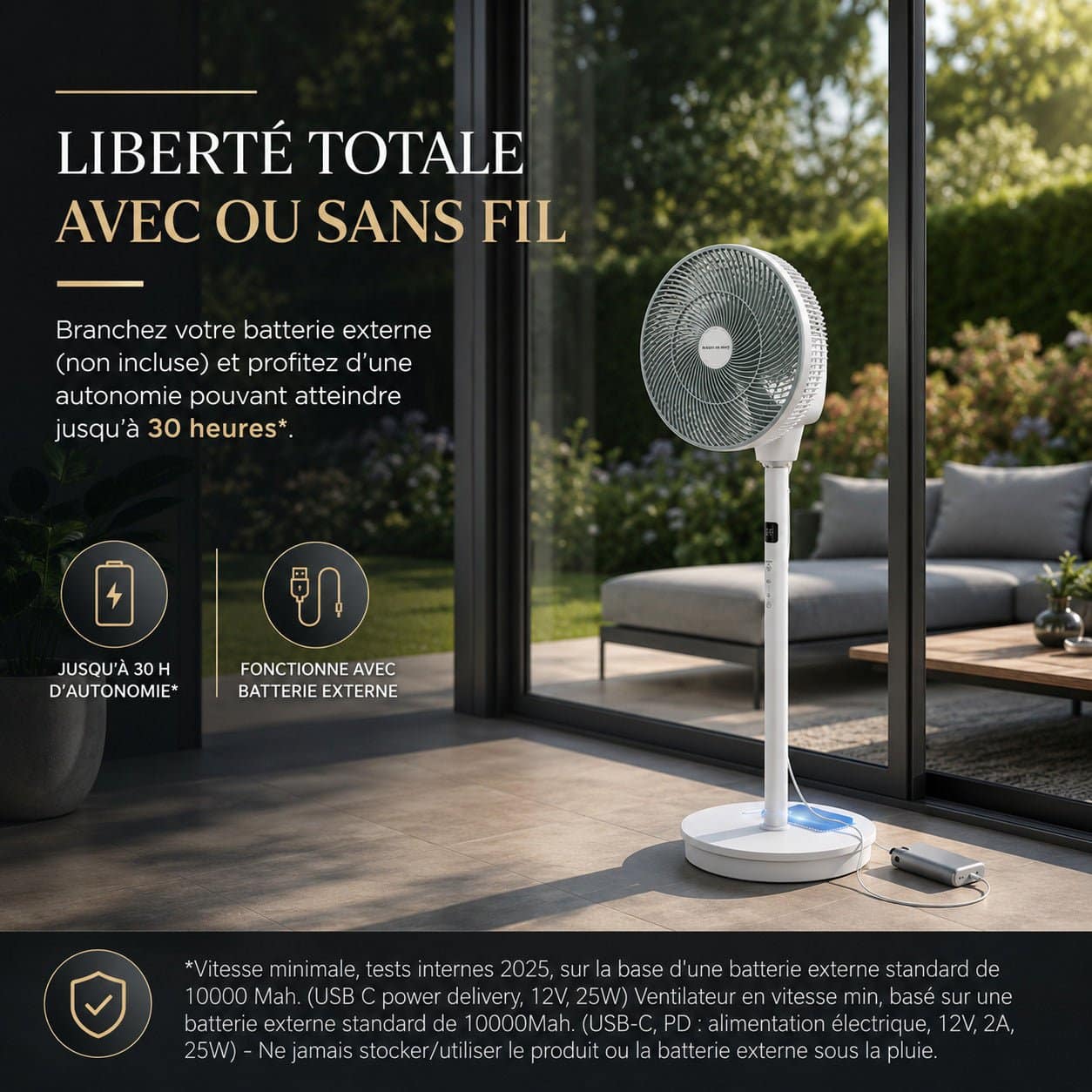 Ventilateur Nomade Passion Maison Zephyr – Ultra Silencieux, Sans Fil & Jusqu'à 30 h d'autonomie – Image 5