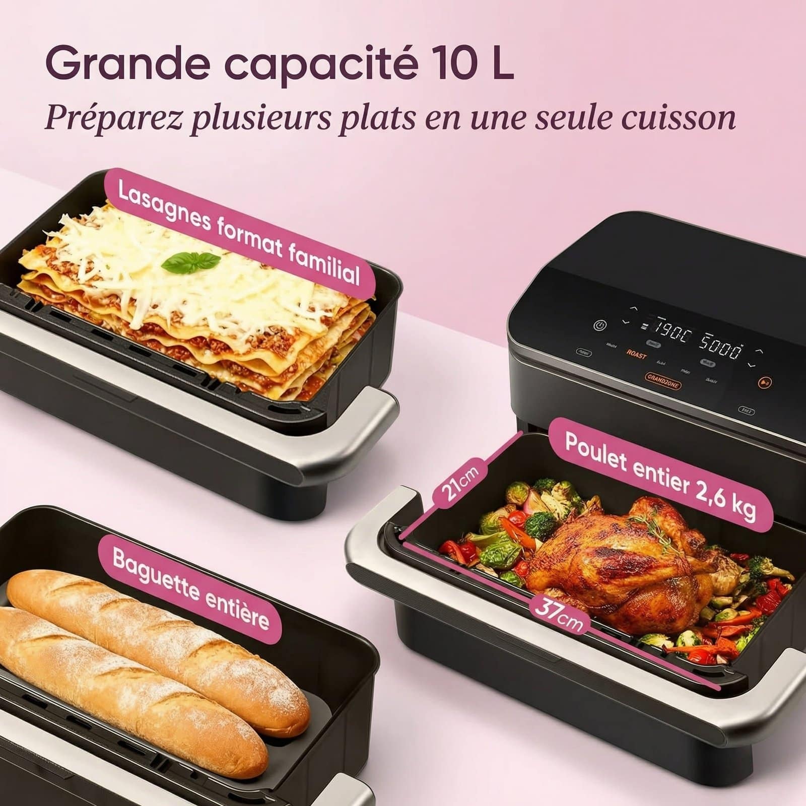 Friteuse à Air Double Zone 10L – Air Fryer Sans Huile – Image 5