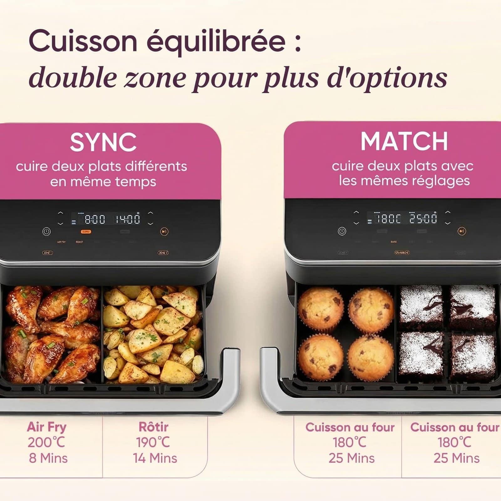 Friteuse à Air Double Zone 10L – Air Fryer Sans Huile – Image 8