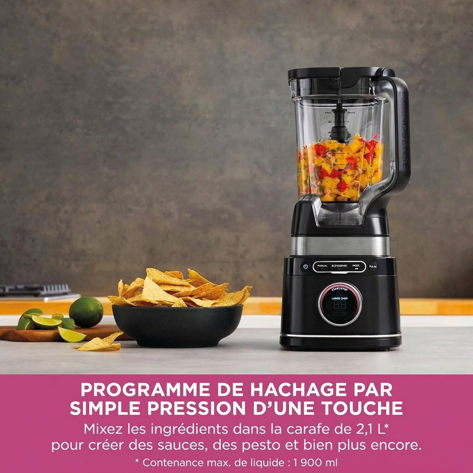 Blender Multifonction 3-en-1 1200W – Mixeur, Robot Cuisine & Smoothie Maker – Image 2