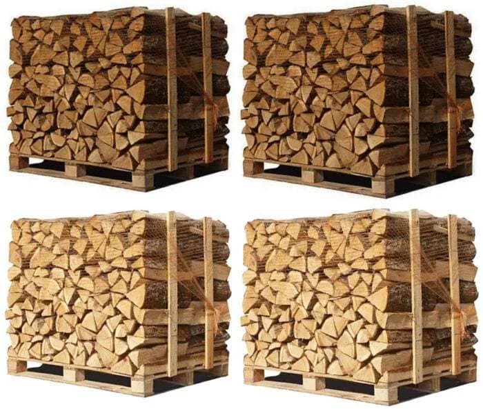 4× Paletten – 33 cm Holzscheite (Weiß-Eiche + Buche/Hainbuche) – Bild 3