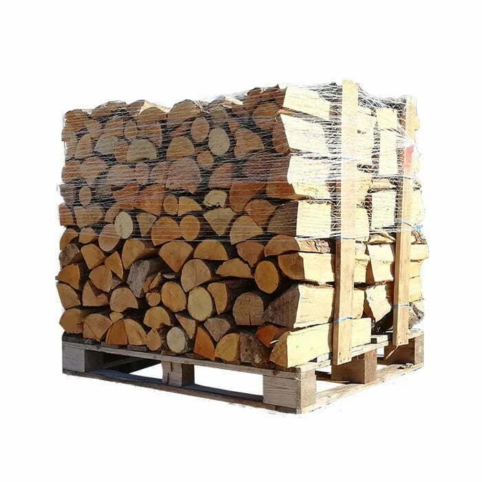 4× Paletten – 33 cm Holzscheite (Weiß-Eiche + Buche/Hainbuche) – Bild 2