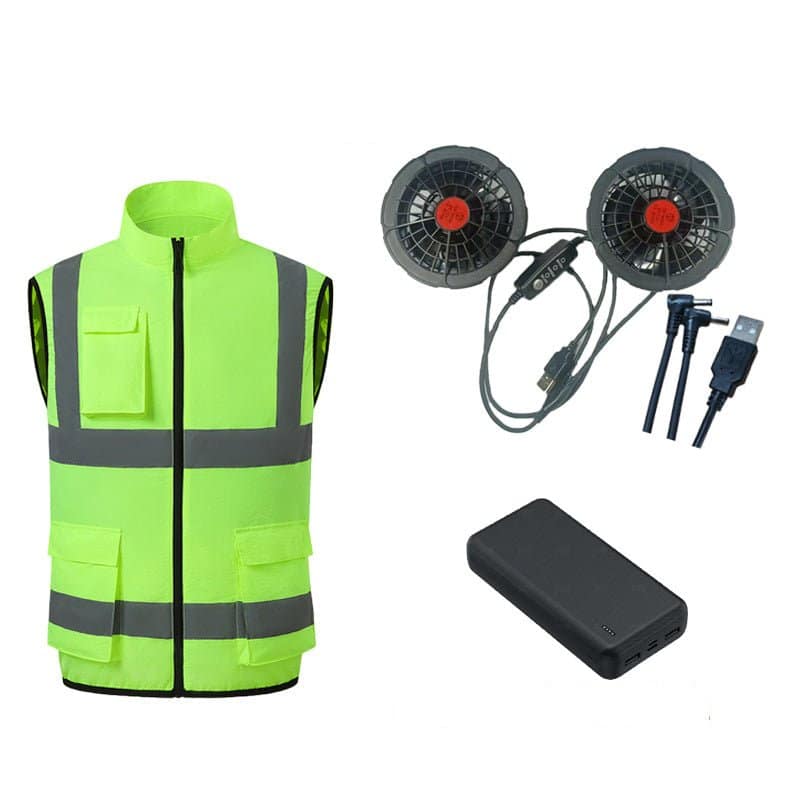 Gilet Rafraîchissant avec Ventilateurs et Bandes Réfléchissantes – Image 3